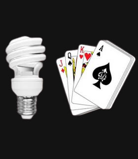CFL LIGHT PLAYING CARDS DEVICE